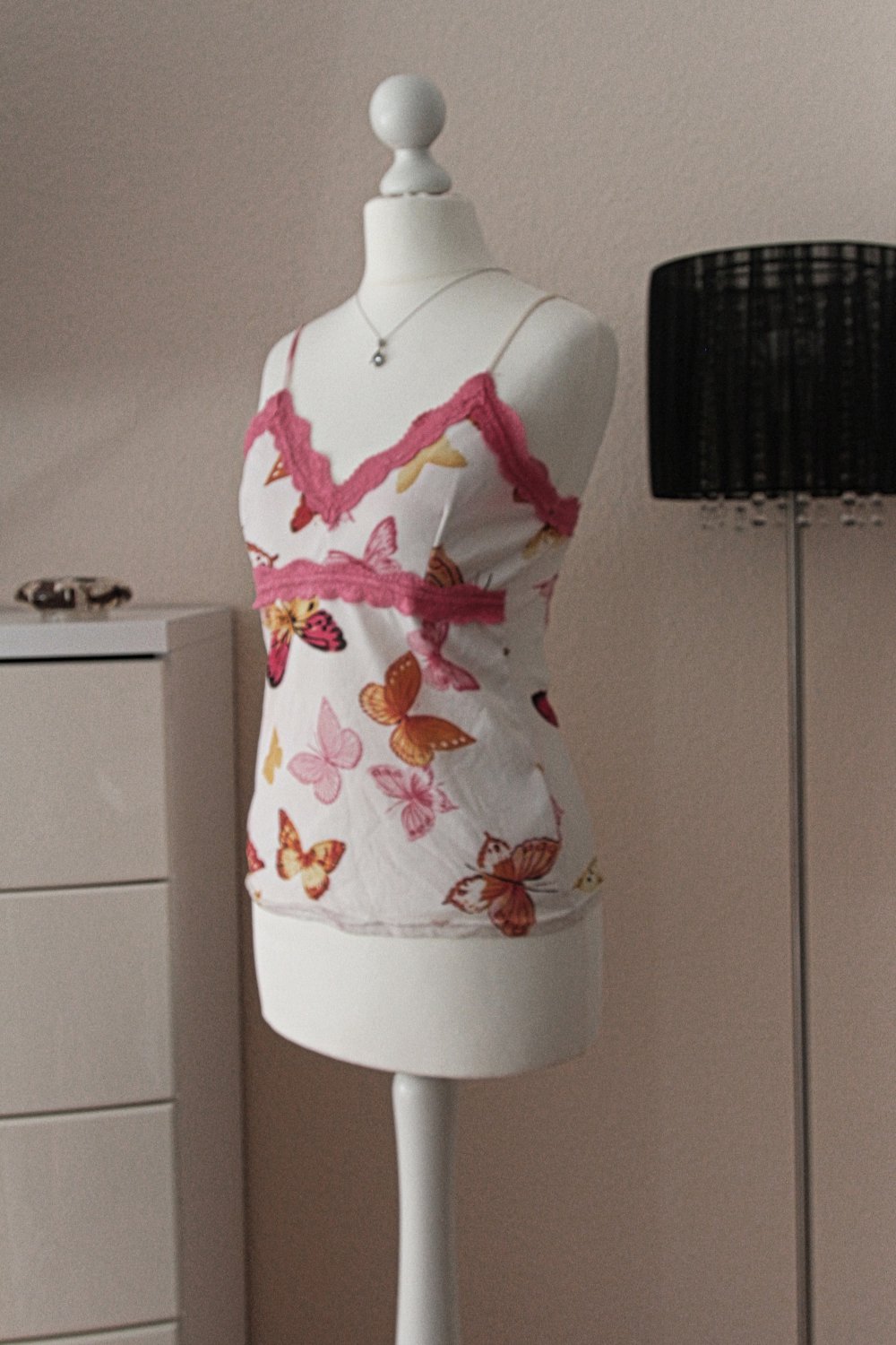 Süßes Sommertop, Top, Schmetterlinge, rosa, pink, organe