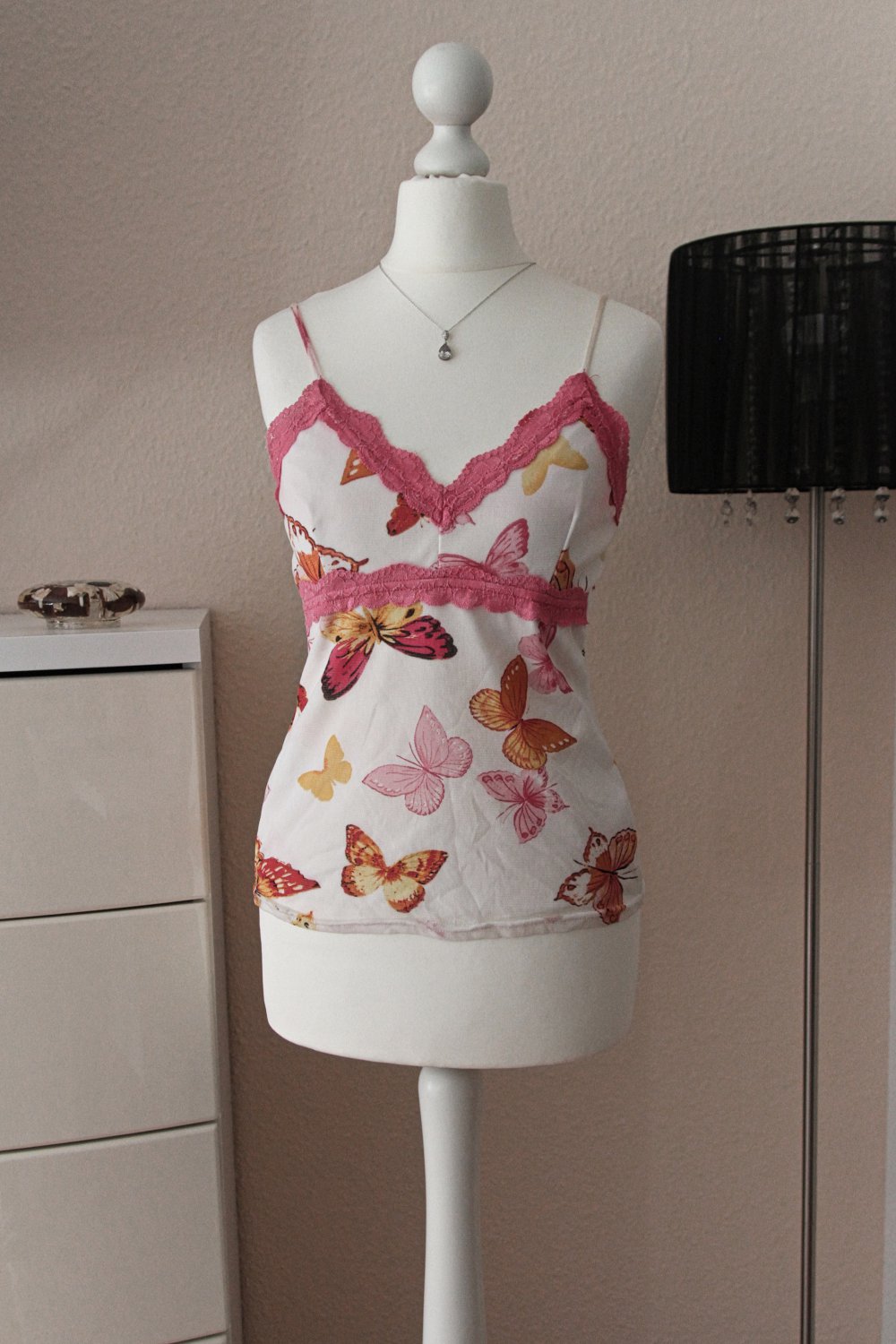 Süßes Sommertop, Top, Schmetterlinge, rosa, pink, organe