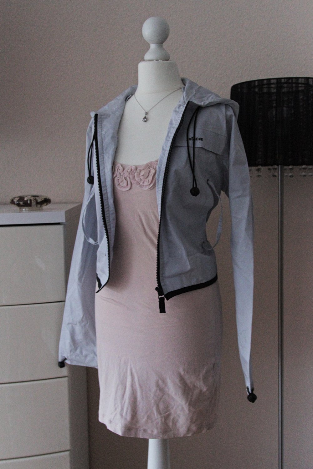 Dünne Jacke Sommer Gr. 36 S grau / blau