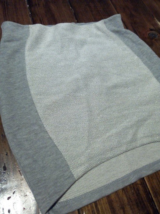 Grau Silber Rock High waist