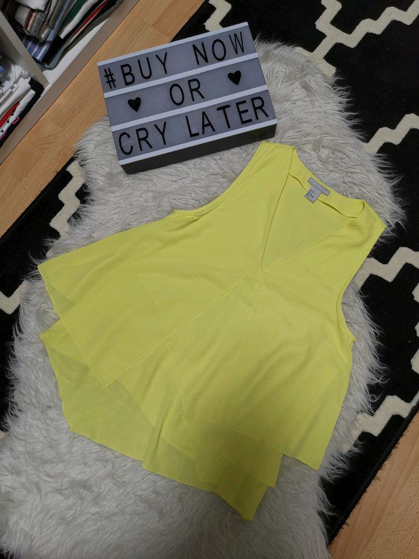 Zitronen gelbes Volant top Neu