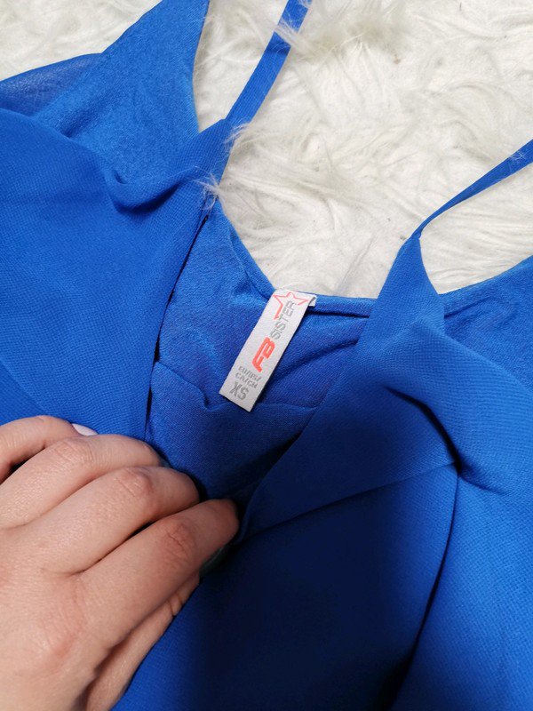 Cropped top Bauchfrei Volant royal blau NEU