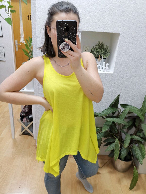Asymmetrisches top in Zitronen gelb NEU