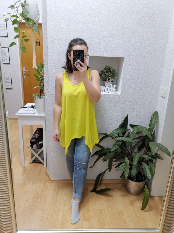 Asymmetrisches top in Zitronen gelb NEU