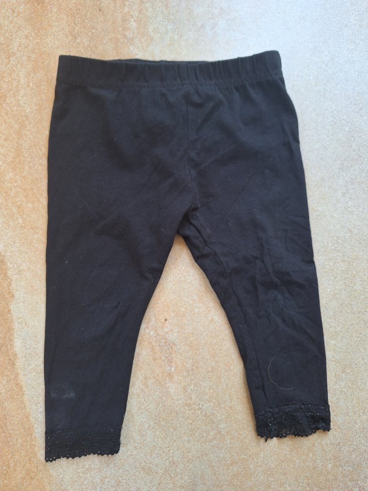 Schwarze Leggings mit Spitze, Gr. 98