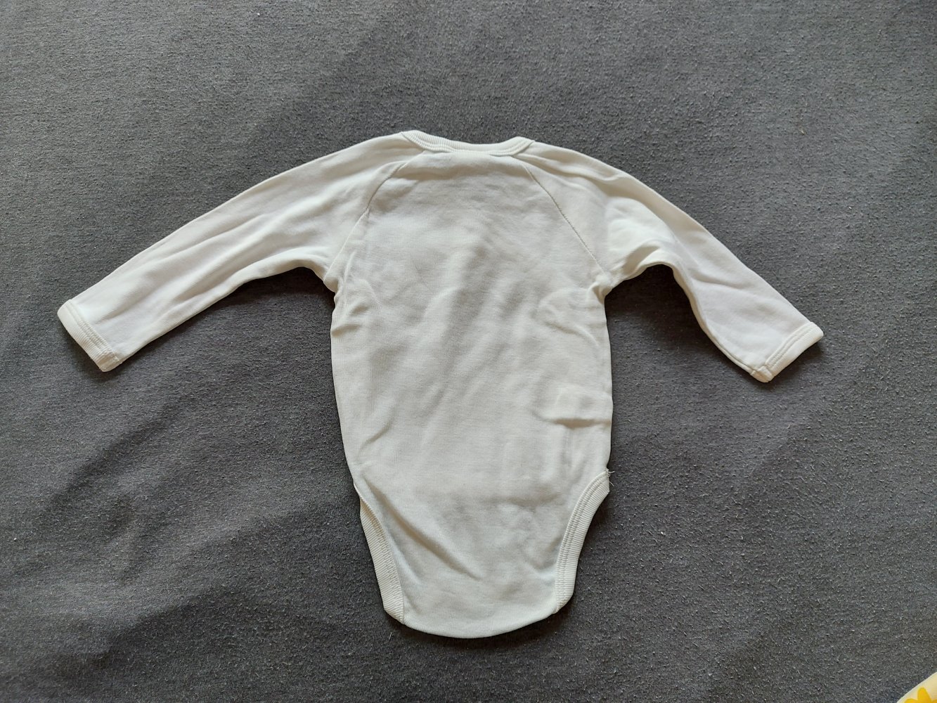 weißer Langarm-Wickelbody Gr. 50/56 geschlechtsneutral / unisex