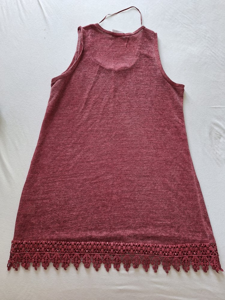Schönes weinrotes Fransentop Gr. M