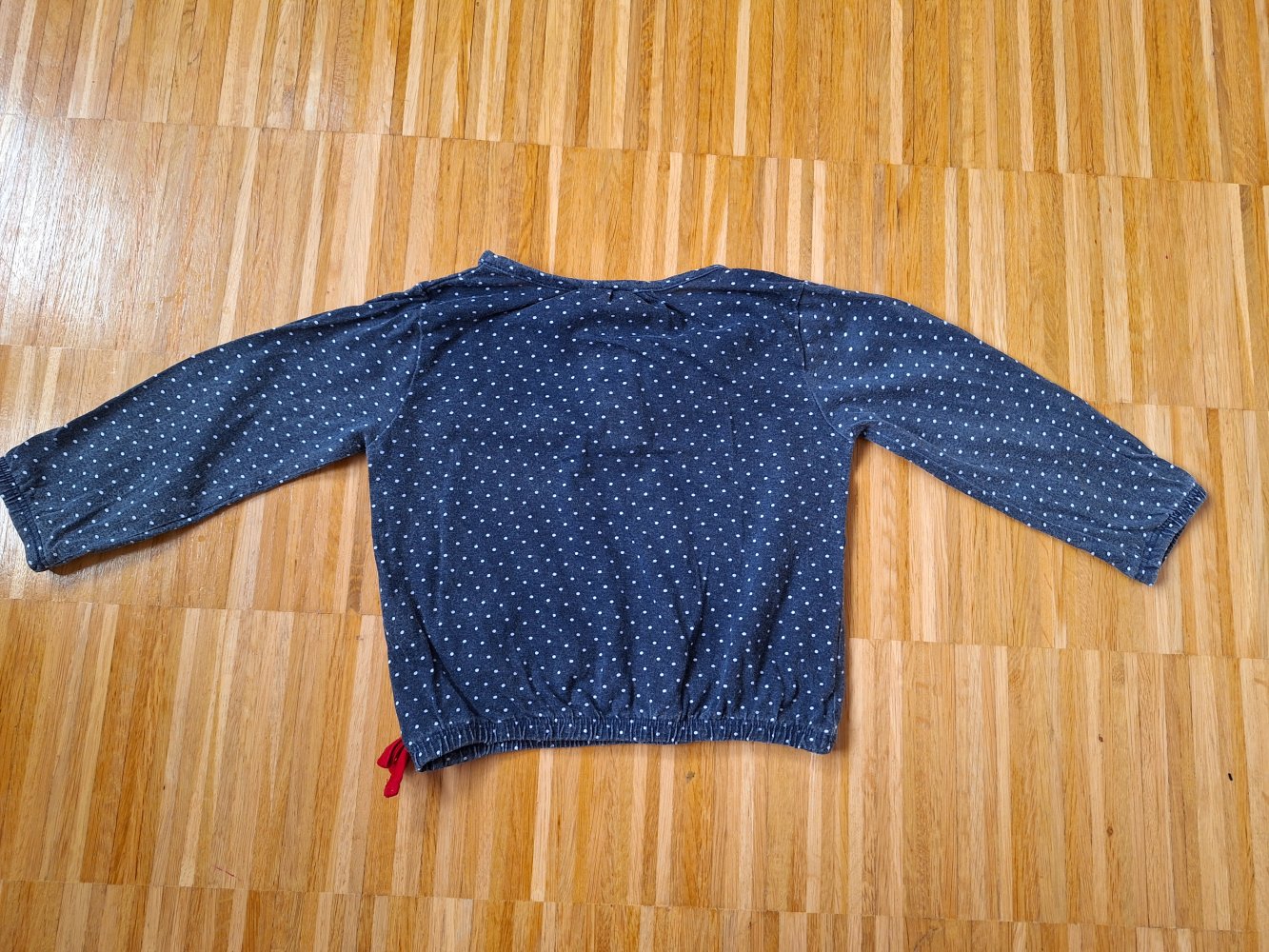 dunkelblauer Babypullover /Langarmshirt mit Pünktchen Gr. 86 Bluse