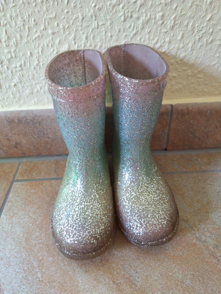 Glitzergummistiefel, Gr. 23 / Einhornstyle