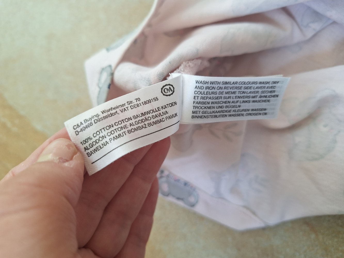 Rosafarbenes Sommerkleid mit Koalabären Gr. 86