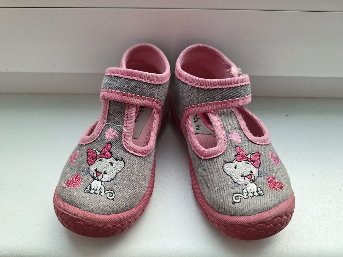 rosa Hausschuhe mit Kätzchen Gr. 20