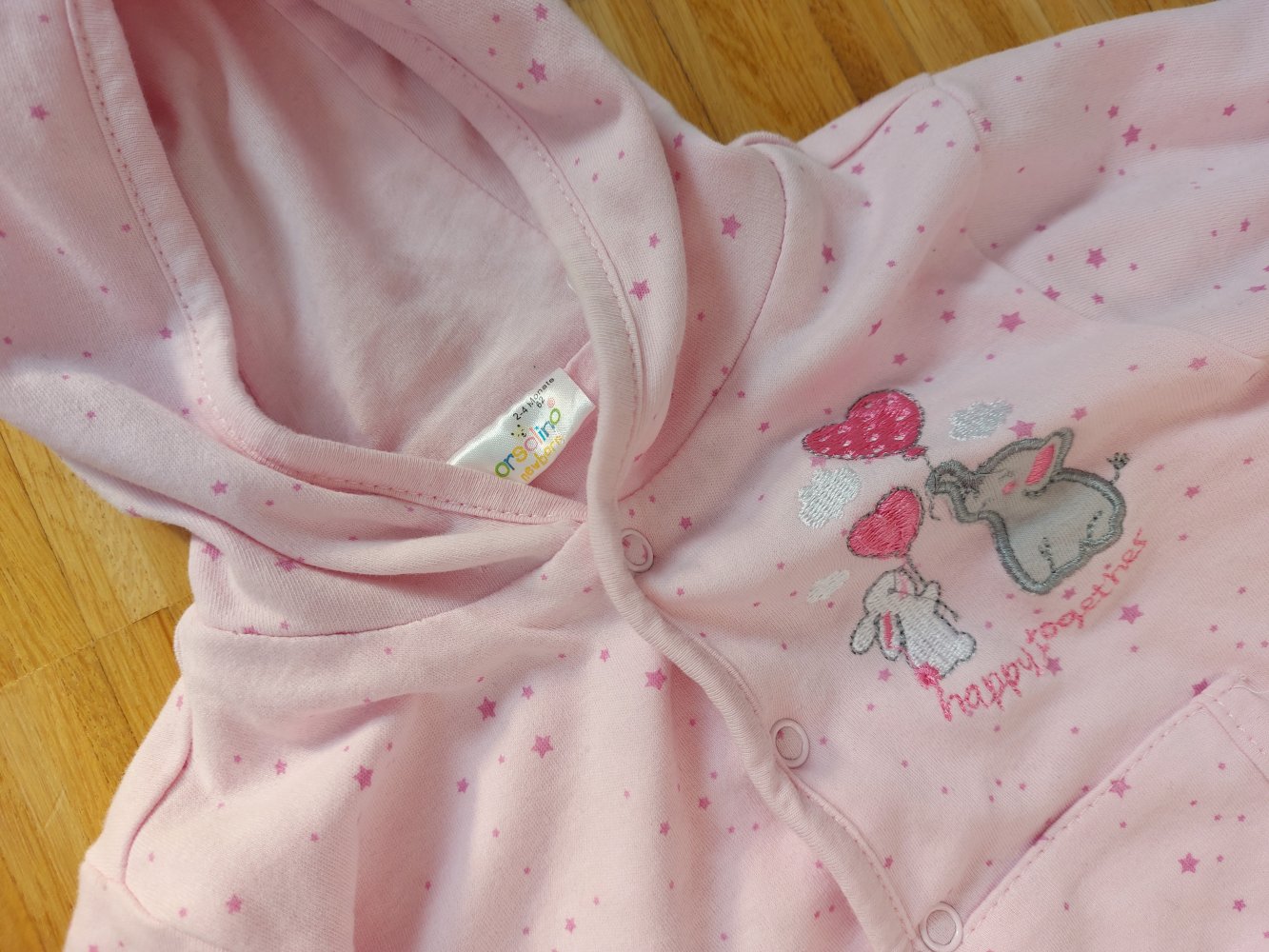 Rosa Babyjäckchen mit Kapuze und Öhrchen Gr. 62