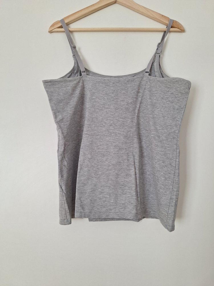 Graues Spaghettiträger-Top Stilltop Gr. L
