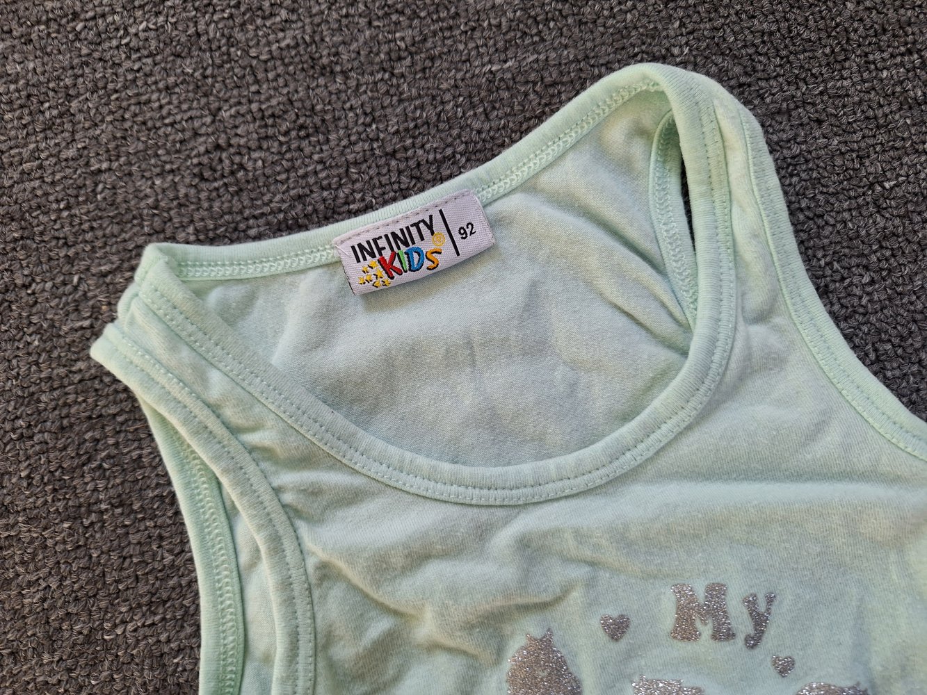 Set: türkises Unterhemd/Tanktop mit Pferden, Gr. 92