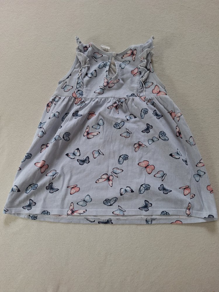 hellblaues Kleidchen mit Schmetterlingen, Gr. 86
