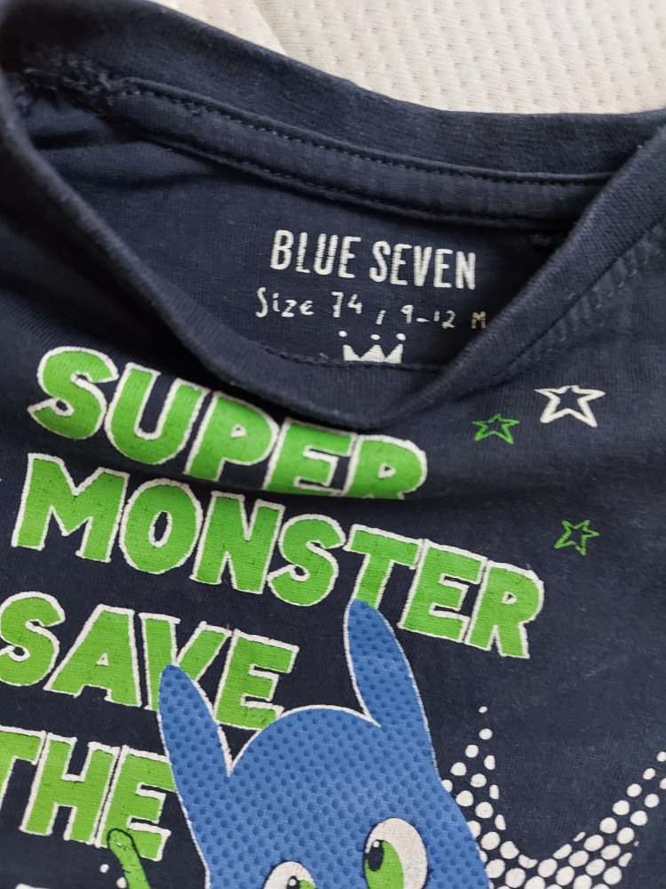 langärmliger dunkelblauer Babypullover Super monster save the day Gr. 74