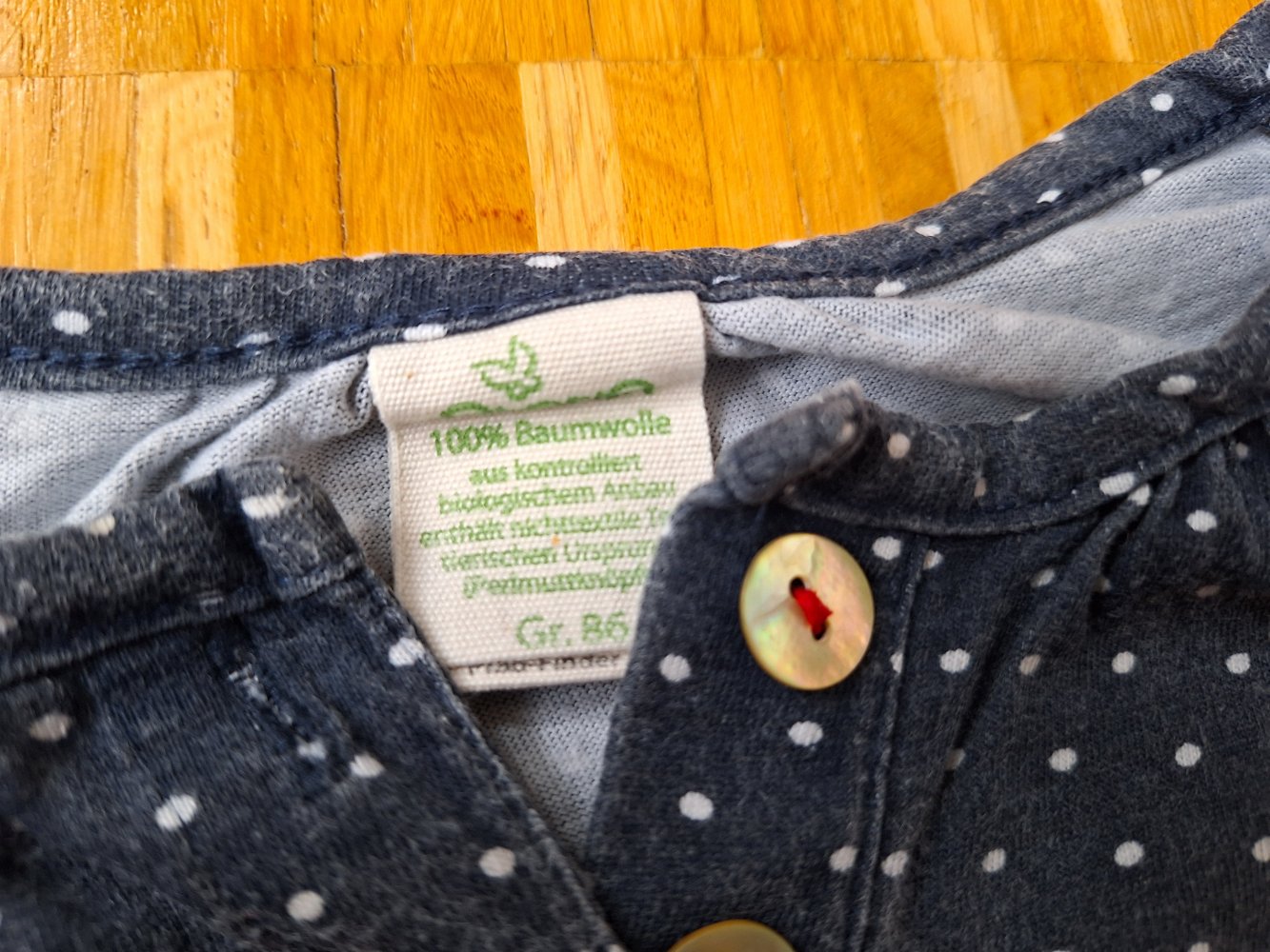 dunkelblauer Babypullover /Langarmshirt mit Pünktchen Gr. 86 Bluse