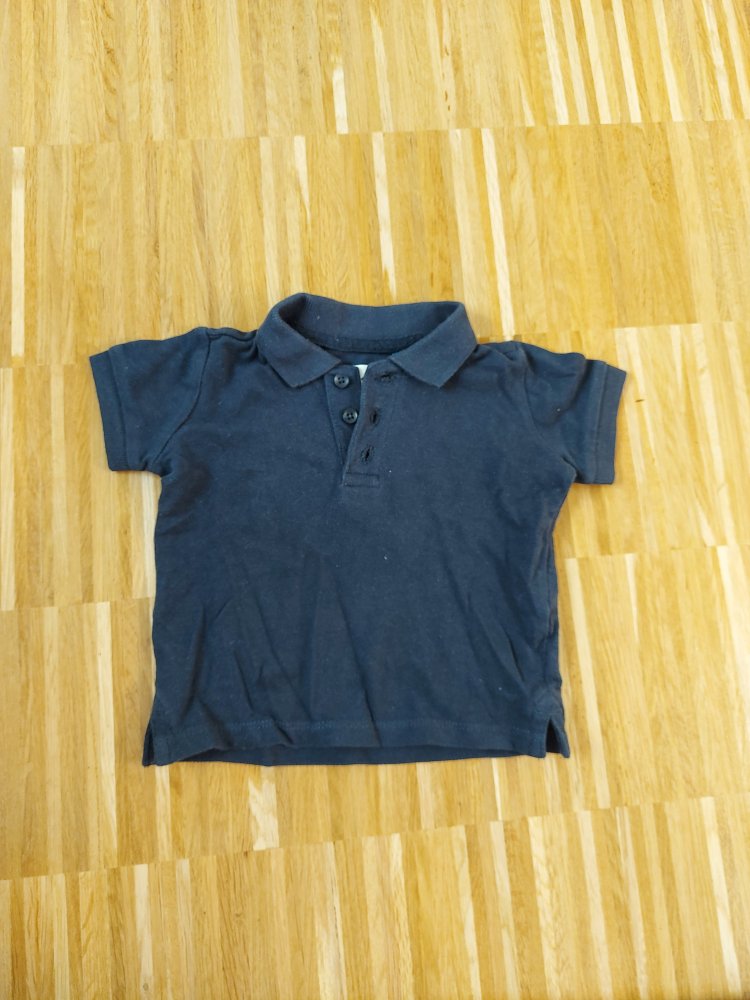 dunkelblaues Poloshirt Gr. 74 kurzärmlig
