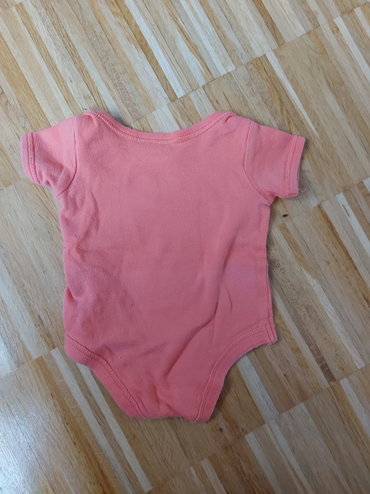 Orangefarbener Kurzarmbody Little cutie Gr. 50/56