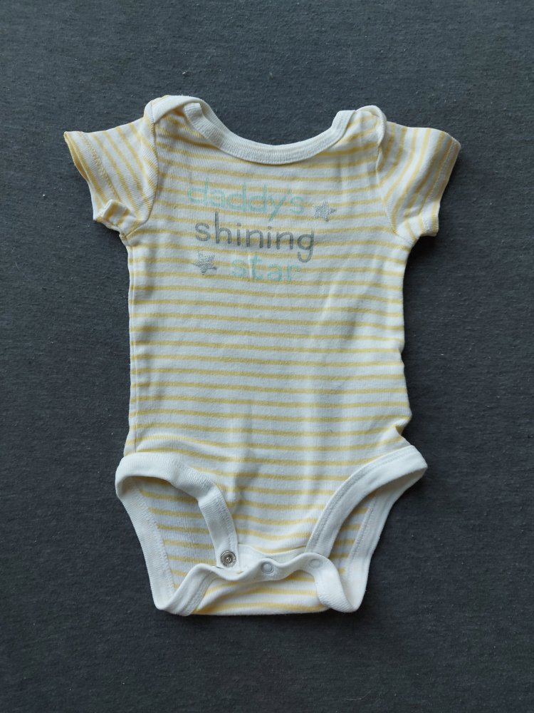 weiß-gelb gestreifter Kurzarmbody Daddy's shining star