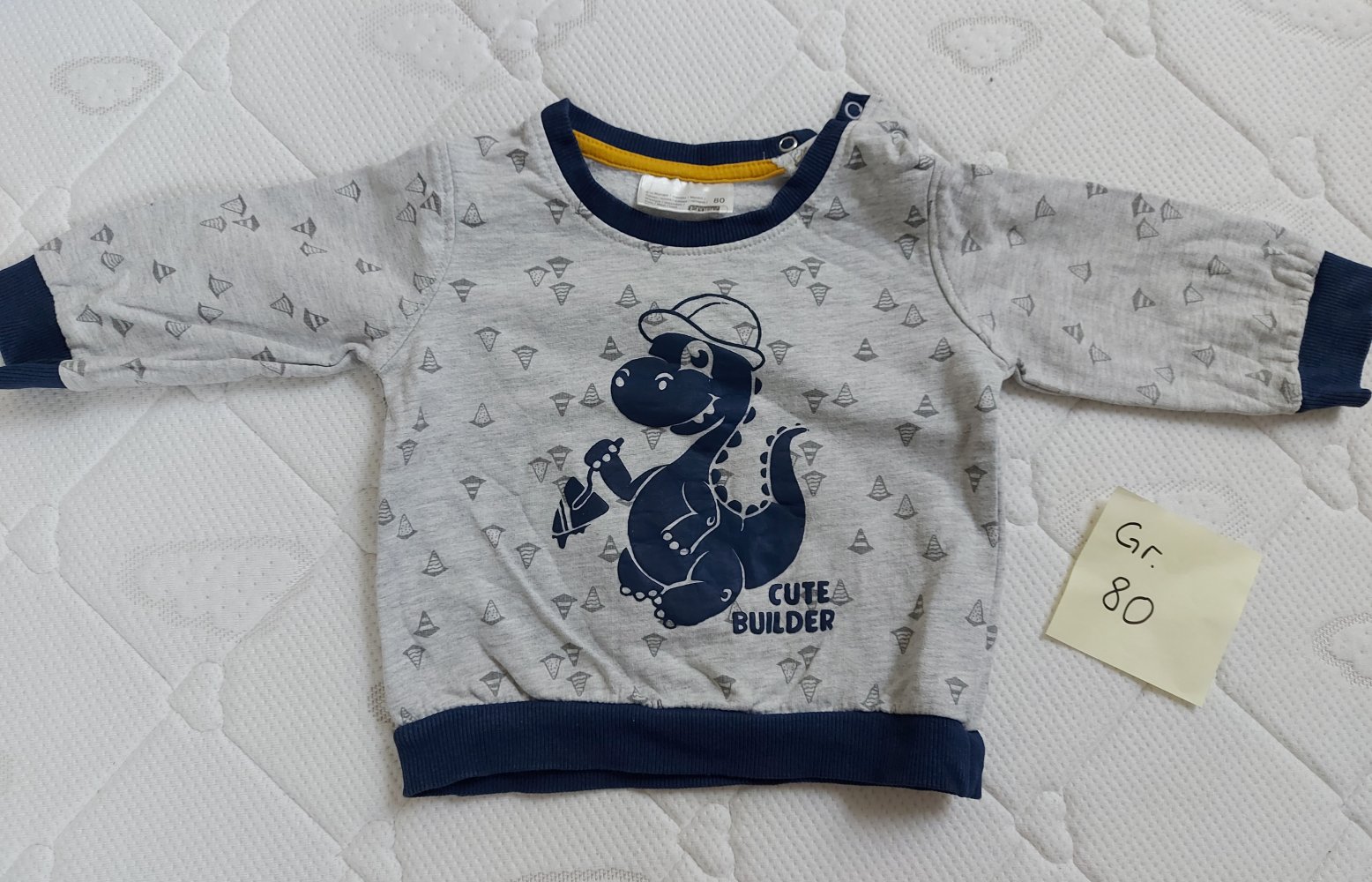 langärmliger Babypullover Cute Builder mit Dino, Gr. 80