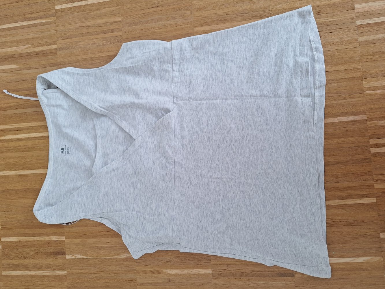 hellgraues Still-Shirt Gr. L before & after