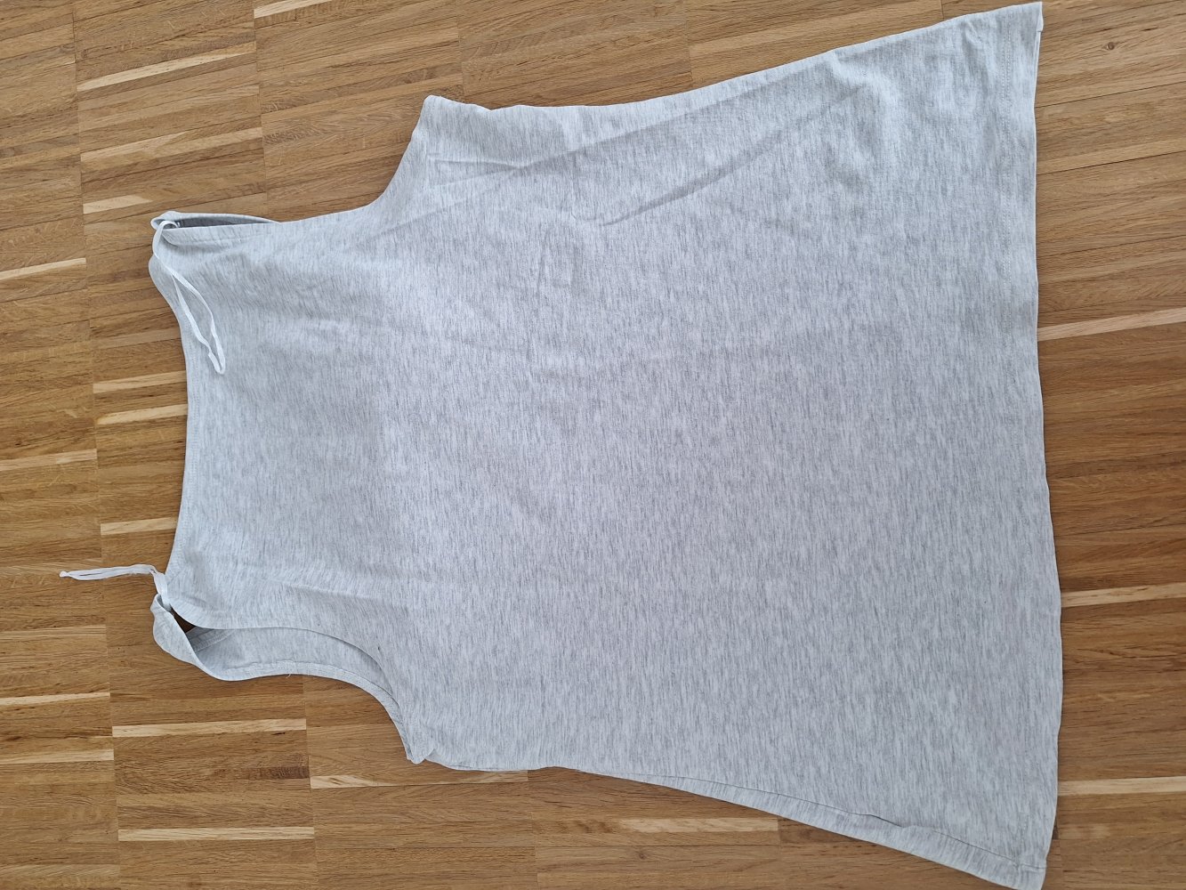 hellgraues Still-Shirt Gr. L before & after