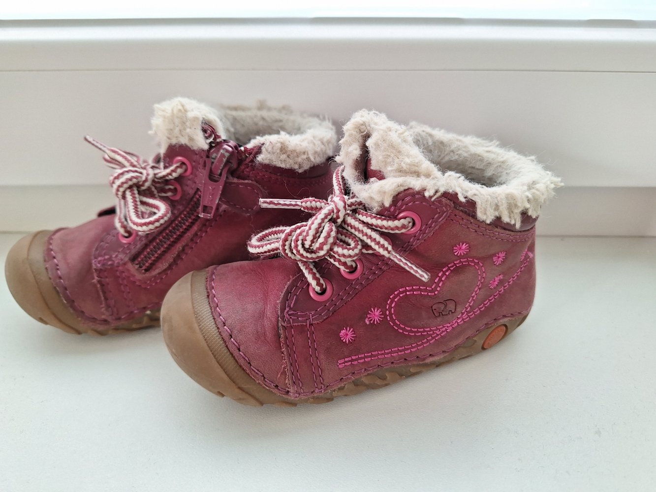 Süße gefütterte Lauflernerschuhe Gr. 21 beerenrot /pink