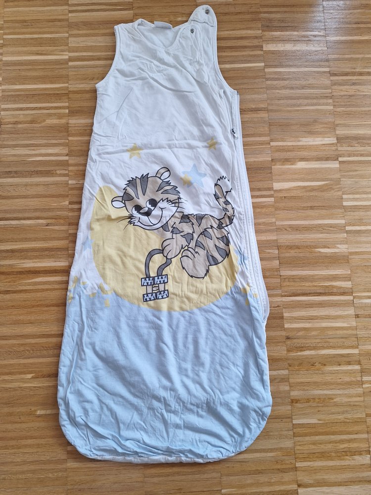 Niedlicher Kinderschlafsack mit Tigerkatze, 110 cm