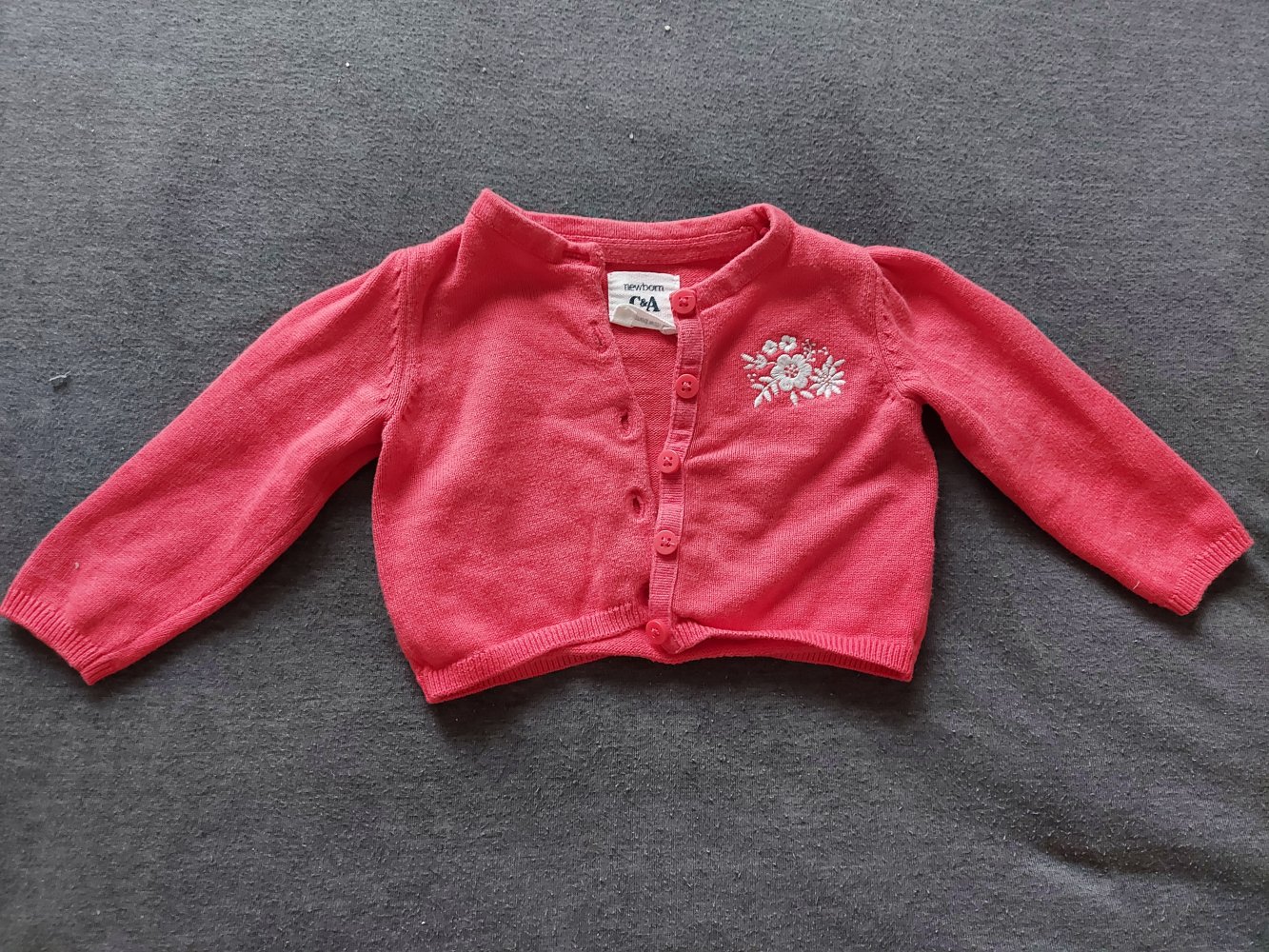 rotes Babystrickjäckchen, Gr. 62