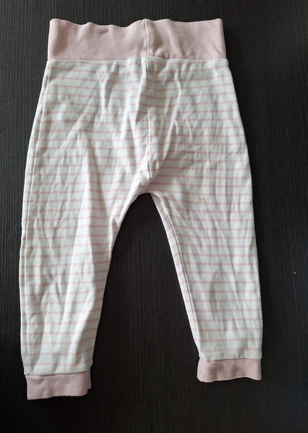 Rosa weiß gestreifte Babyhose 86/92