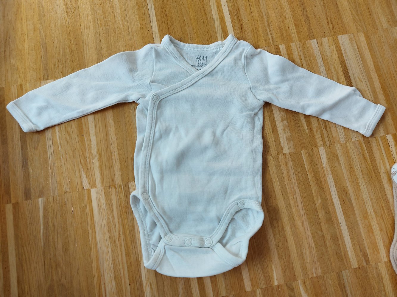 weißer Langarm-Wickelbody H&M Gr. 56