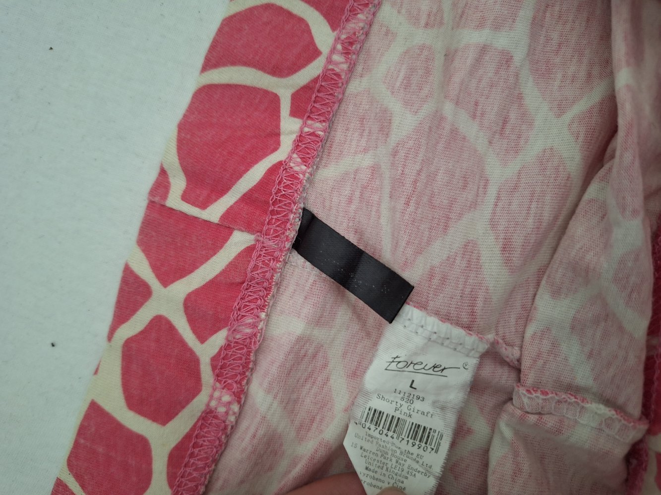 Pink weiß gemusterte Schlafanzughotpants Gr. L