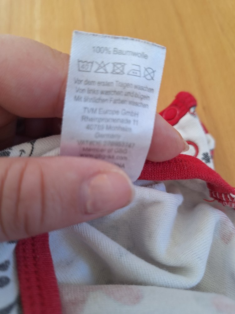 weiß-rotes Minnie Maus Set, bestehend aus Langarmbody und Hose 74/80