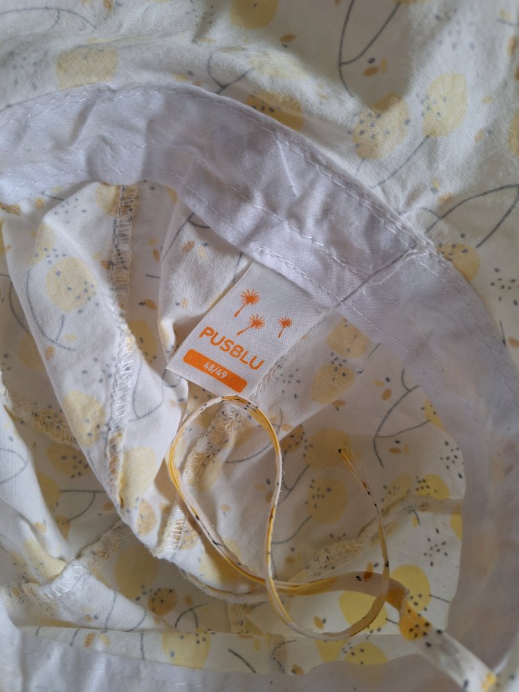 niedlicher Sommerhut mit Zitronen für Babys mit Schnüren, Gr. 48/49