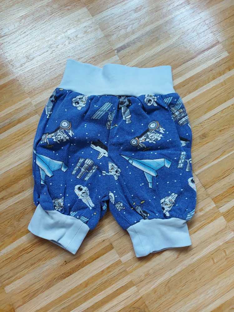 blaue Raumfahrt-Babyhose mit breitem Bund (Fasching/Karneval) Pumphose