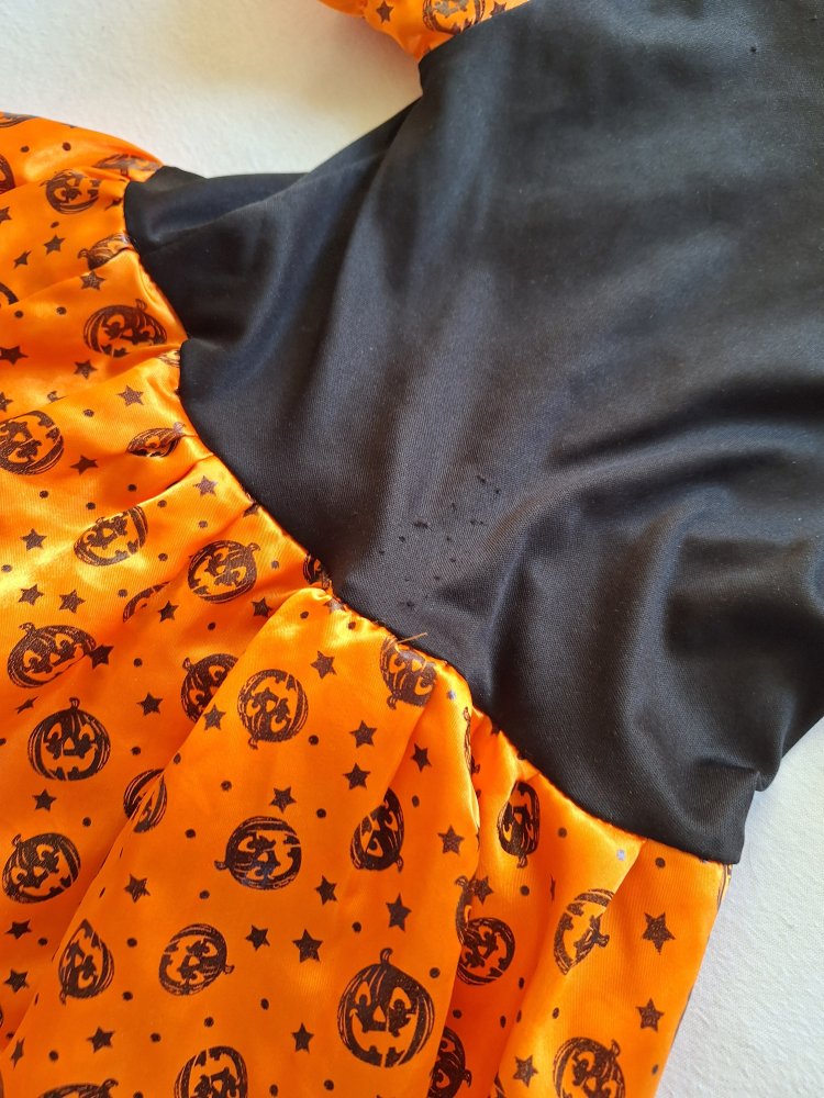 schwarz-oranges Kürbiskleid mit Tüll / Halloweenkostüm 92-104