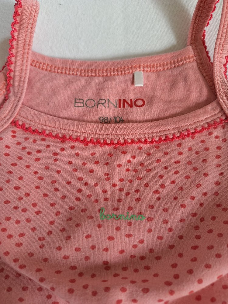 roter Punktebody mit Spaghettiträgern Gr. 98/104