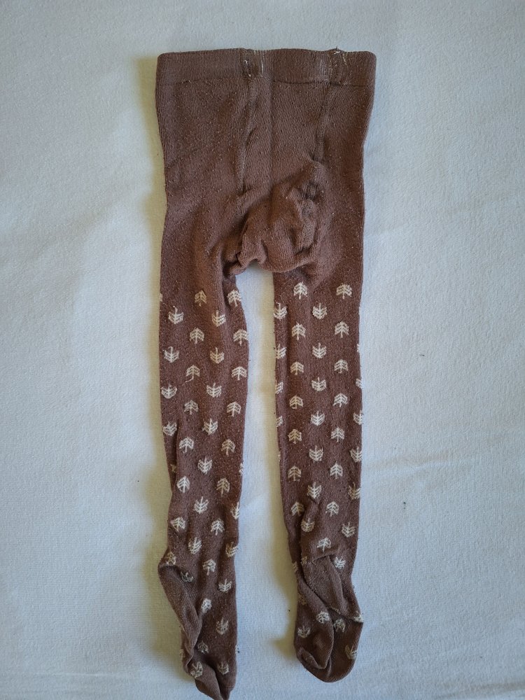 Braune Strumpfhose mit Muster, Gr. 86/92