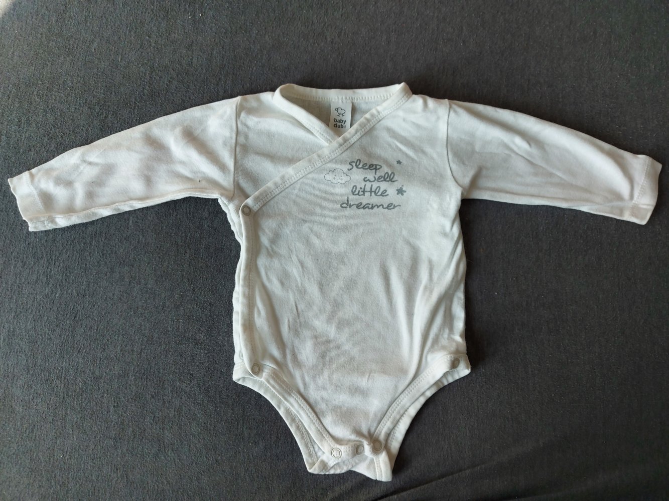 weißer Langarm-Wickelbody 