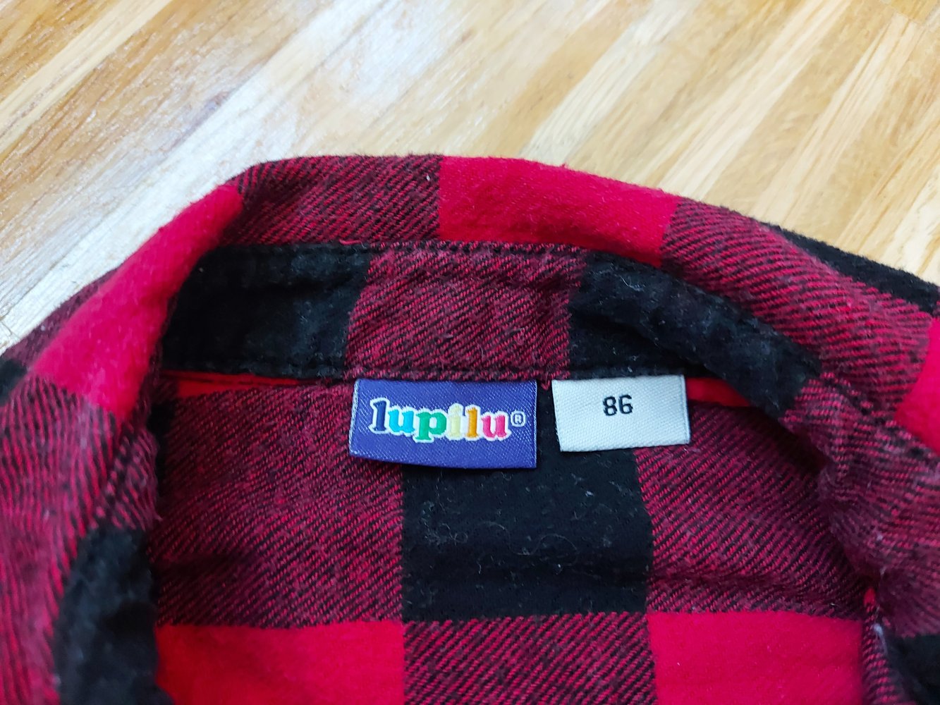 Schwarz-rot kariertes langärmliges Holzfällerhemd Gr. 86