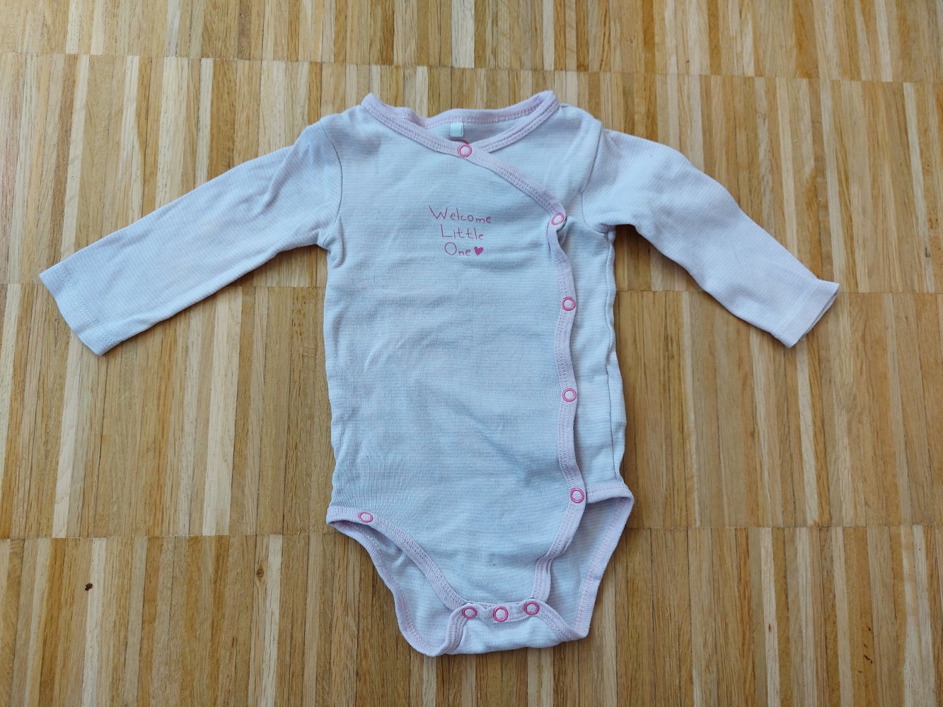 rosa Langarm-Wickelbody welcome little one Gr. 68