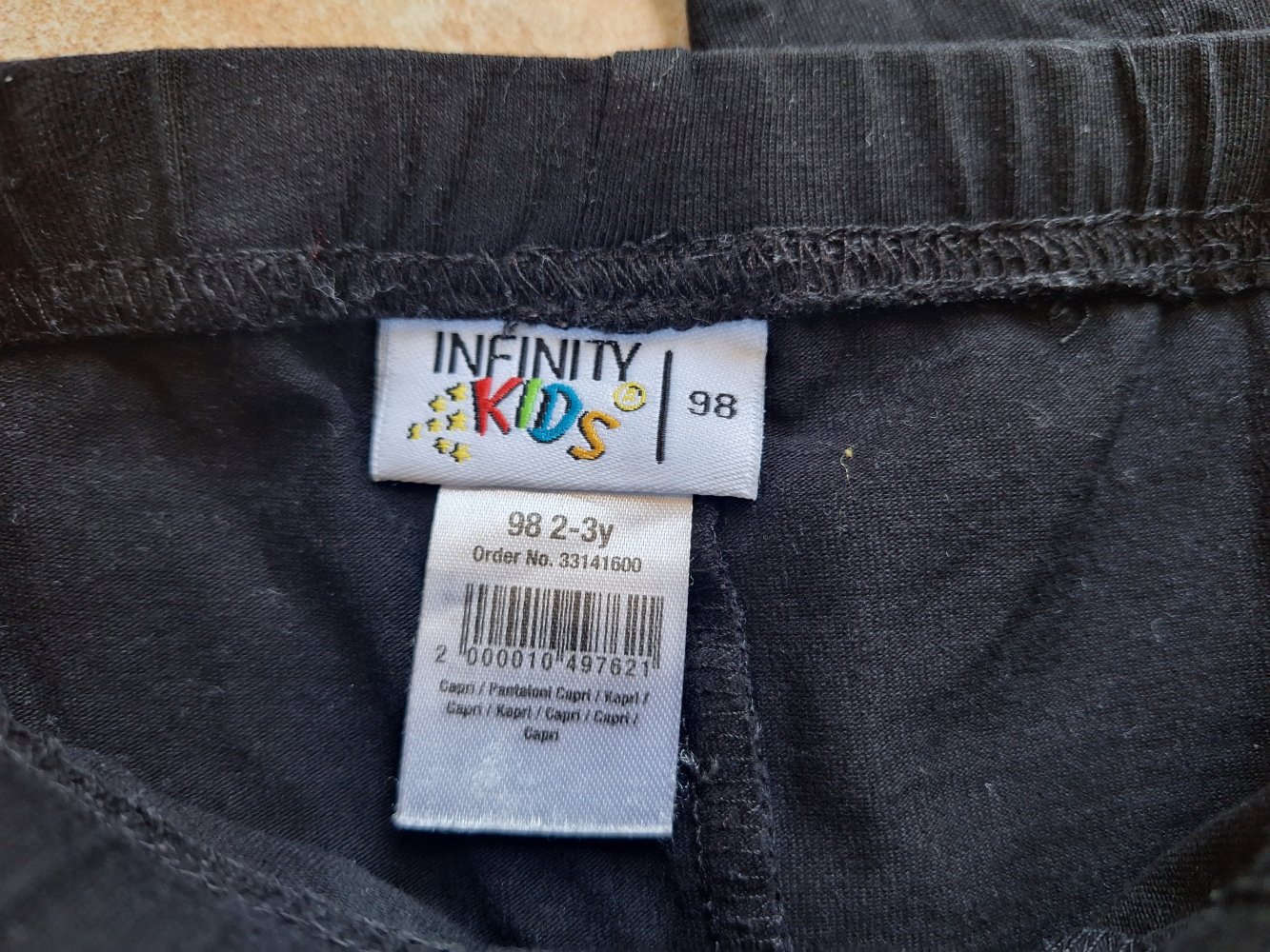 Schwarze Leggings mit Spitze, Gr. 98