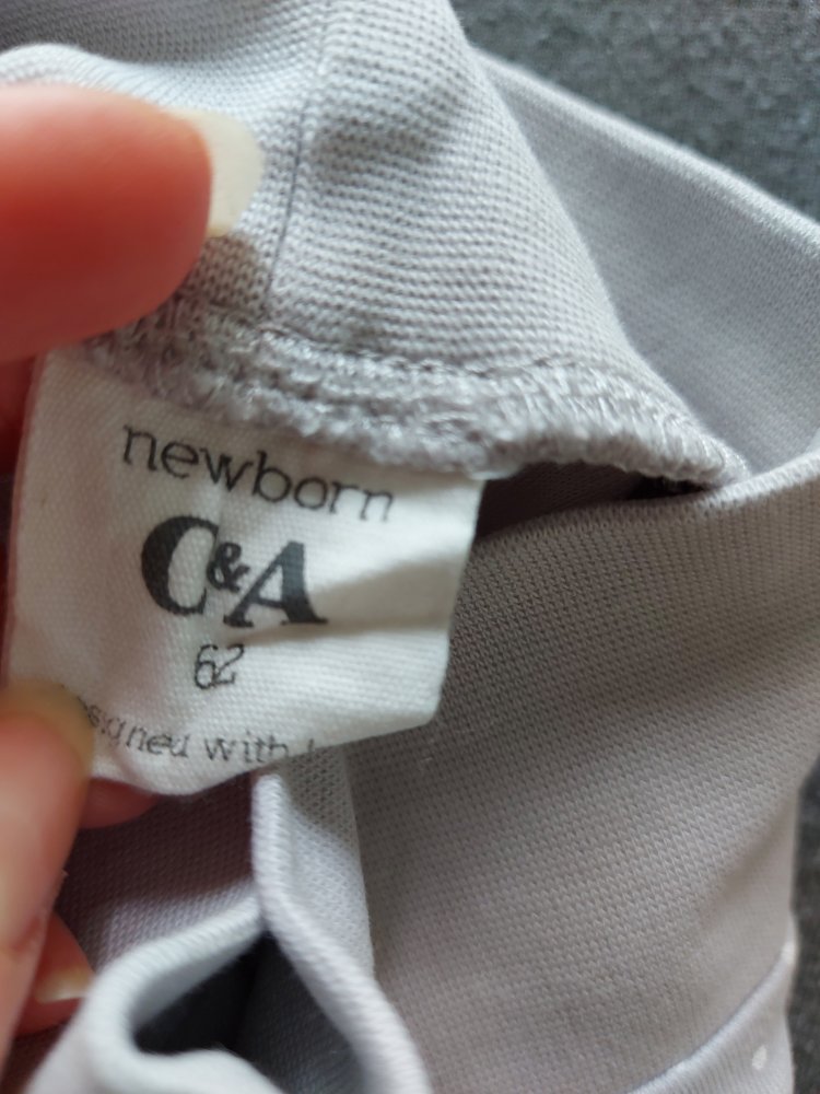 hellgraue Babyhose/Babyleggings mit Punkten und breitem Bund, Gr. 62