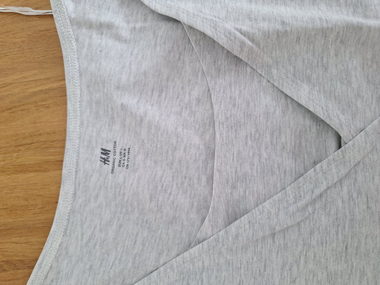 hellgraues Still-Shirt Gr. L before & after