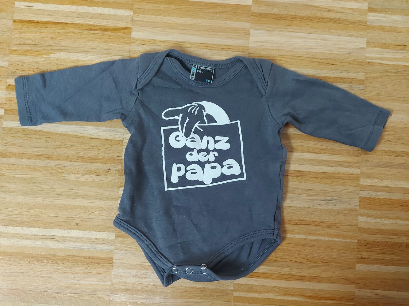 grauer Langarm Babybody 