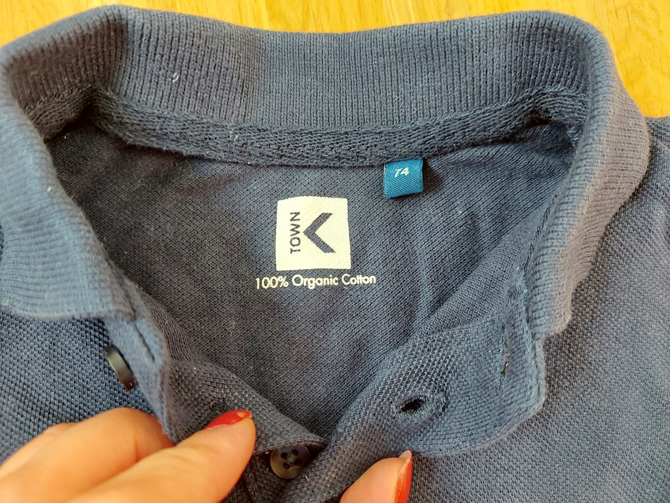 dunkelblaues Poloshirt Gr. 74 kurzärmlig