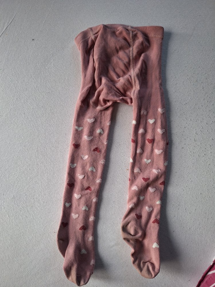pinke Strumpfhose mit Herzen Gr. 98/104