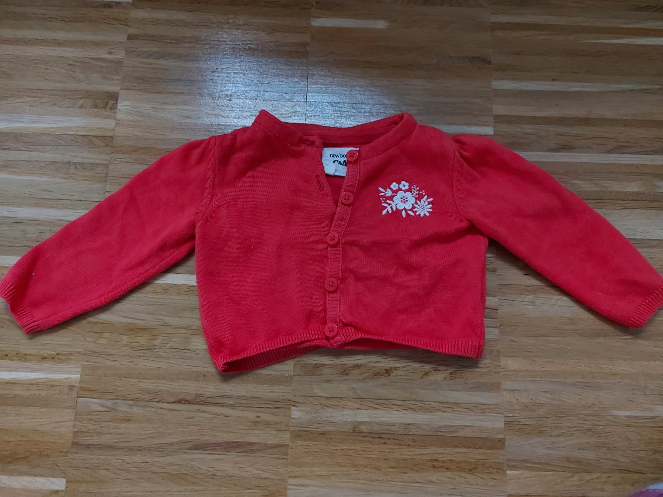 rotes Babystrickjäckchen, Gr. 62