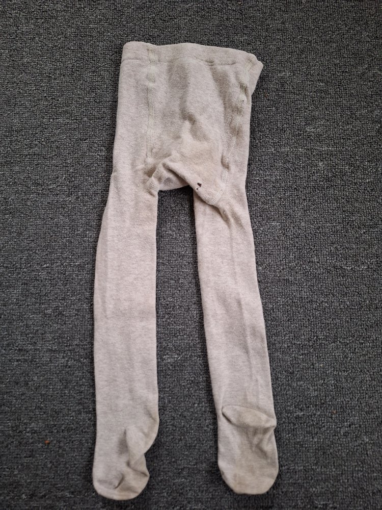 Beigefarbene Strumpfhose Gr. 86/92 cremefarben
